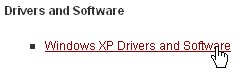 「Windows XP Drivers and Software」をクリック